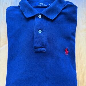 Polo Ralph Lauren Long Sleeve Polo Shirt Size Small Blue Red Pony Classic